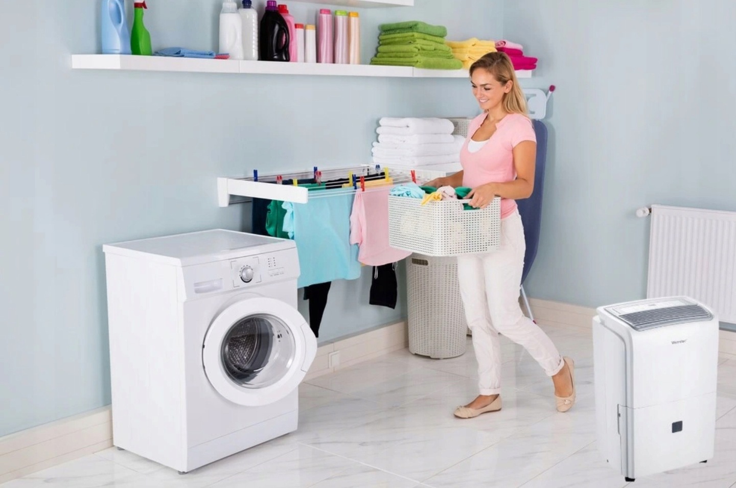 suszenie ubrań w łazience